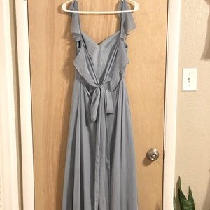 Azazie Everett. Formal maxi dress. Dusty Blue. Size 4.
